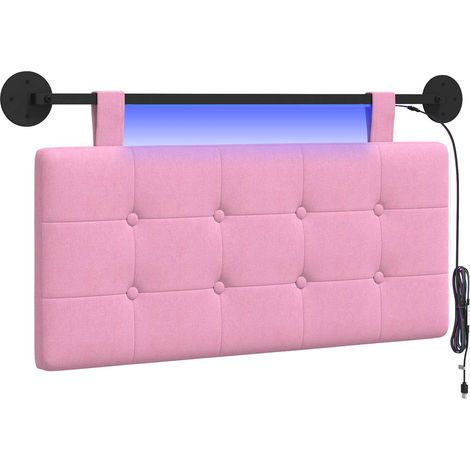 Maison Exclusive - Testiera sospesa Con luce LED Rosa Tessuto (1/5)