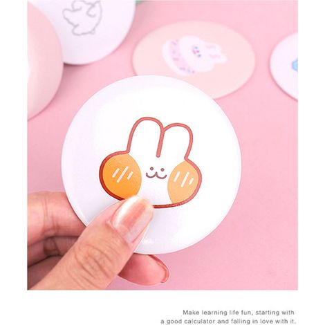Mini miroir de poche à motif dessin animé mignon, fabrication exquise, miroir de maquillage compact et portable. (1/3)