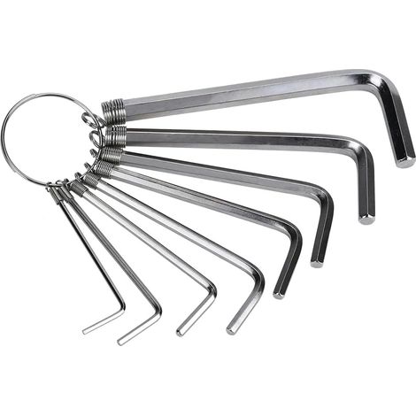 Set di 8 chiavi a brugola esagonali metriche, pratico per riparazioni, set di chiavi a brugola, set di chiavi esagonali, adatto per lavori di precisione (1,5/2/2,5/3/3,5/4/5/6 mm)