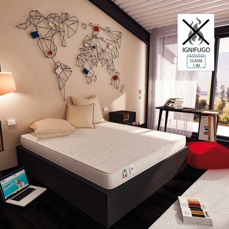Baldiflex Materasso Hotel Vulpix Alto 15 cm Ignifugo Materasso Matrimoniale misura 170x190 cm
