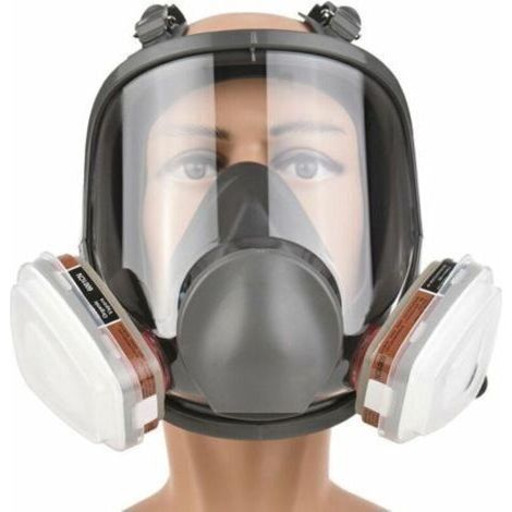 Masque complet Masque complet en silicone Masque complet + filtre boîte filtre coton Ensemble de 7 pièces pour prévenir l'ammoniac (1/4)