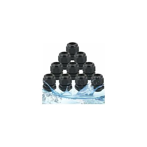 10Pcs Presse-étoupes IP68 étanche Connecteurs de Câble Glandes de Câbles en Nylon M20 x 15 Glandes 6-12mm contre-écrou presseétoupe pour la Maison/Jardin/Éclairage d'extérieur Câble (1/4)