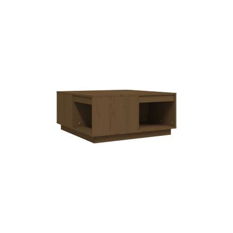 Table basse Marron miel 80x81x36,5 Bois massif de pin (1/5)