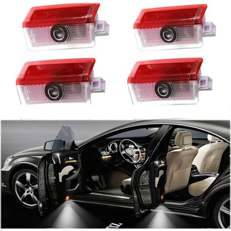Juego de 4 luces LED para puertas de coche, iluminación de puertas, luces de bienvenida con logotipo, compatibles con ABCEM GL, GLA, GLC y GLS. (1/5)