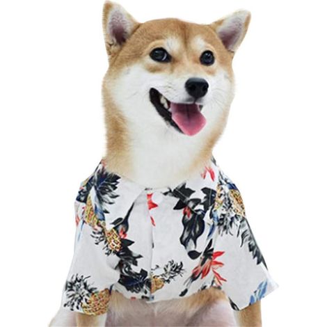 Chemises pour chiens hawaïennes(Blanc L)-Fei Yu (1/2)
