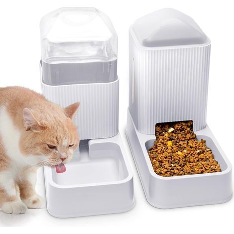 mangeoire Automatique pour Chat et Chien et Distributeur d'eau pour Chat, 3.8L (1/5)