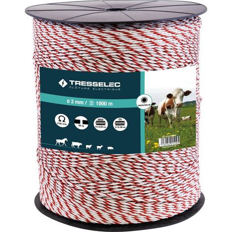 Kabeldurchmesser 3 mm – Elektrozaun für Tiere (Kuh, Ziege, Schaf, Pferd) – 500 m Spule – 8 Edelstahldrähte mit einem Durchmesser von 0,20 mm und 3 Kupferdrähte mit einem Durchmesser von 0,30 mm (1/5)