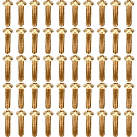 Vis à douille hexagonale, 50 pièces, tête demi-ronde, accessoires de quincaillerie en cuivre pur, attaches m4 x 16mm (1/5)