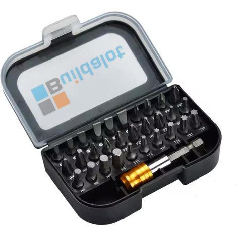 Coffret d'embouts de tournevis 31 pièces avec support à changement rapide – Embouts de tournevis universels dans un coffret de rangement compact (1/3)