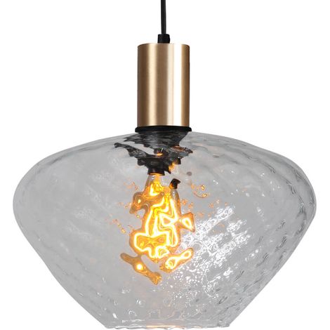 Lampe suspendue dorée Porto avec verre clair Blossom - Ø 30cm - 2710-05-02-7 (1/3)