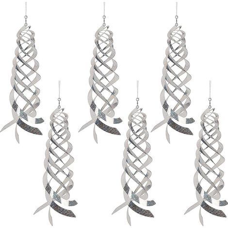 6 pezzi di catarifrangenti a spirale per allontanare gli uccelli, dissuasori antivento riflettenti a spirale per recinzioni da giardino.