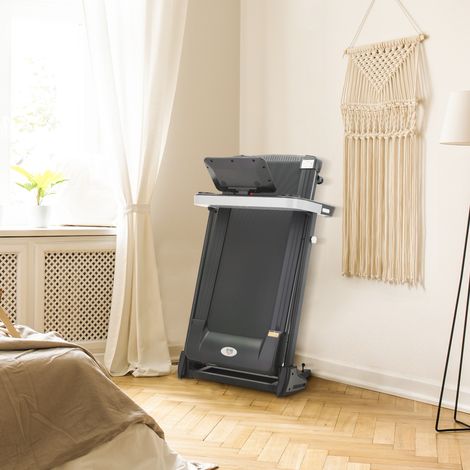 Tapis Roulant Elettrico Pieghevole 1-12km/h, Tapis Roulant Salvaspazio con 12 Programmi Preimpostati, Display LCD e Supporto per Tablet, per Camminata e Corsa, Compatto per Casa e Ufficio, Nero (1/5)