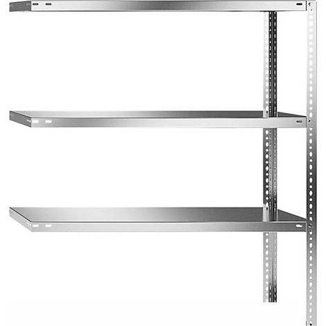 Scaffale di prolungamento in Acciaio Inox AISI 304 con 3 piani 80 x 40 altezza h 150 cm