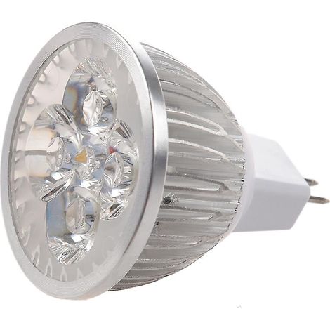 4 ampoules LED GU5.3 MR16 12V blanc chaud, type spot, comme illustré (1/5)