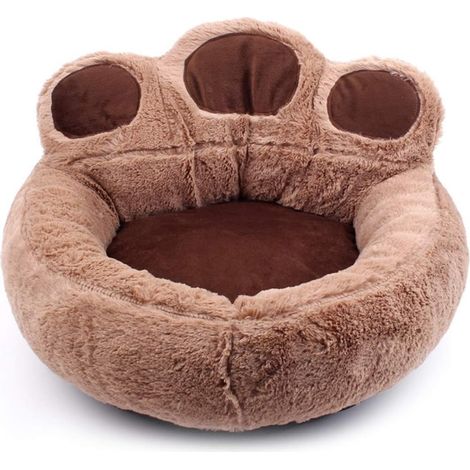 Panier pour Chiens Chats lit, Épaissie, patte d'ours, curry (1/5)