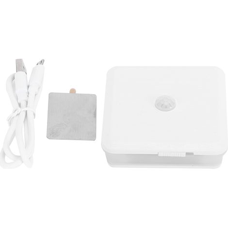 Lampe LED à détection intelligente pour maison, veilleuse de placard de chambre avec recharge USB, blanc grain de bois (1/5)