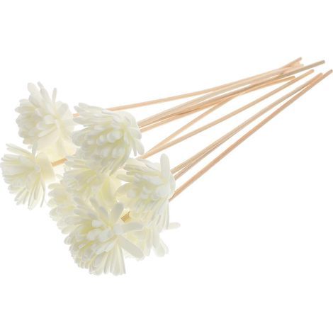10 bâtonnets de rotin parfumés au chrysanthème, diffuseurs d'huiles essentielles naturels, bâtonnets de rotin pour la décoration intérieure (blanc)-22.00X5.00X3.00CM-White (1/3)