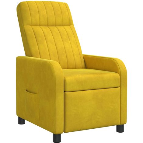 Recliner Yellow Velvet vidaXL