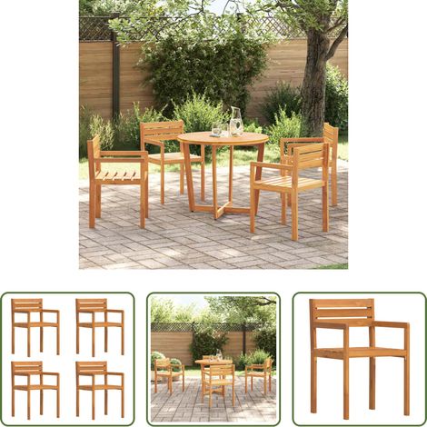Chaise de jardin acacia - Chaises de jardin 4 pièces 50x53x80 cm Bois massif Acacia (1/5)