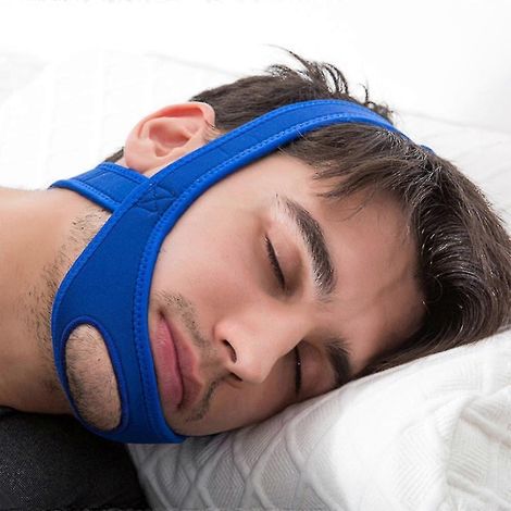 Ceinture anti-ronflement réglable pour dormir (bleu) (1/2)