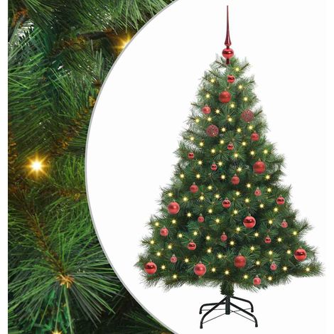 Sapin de Noël,Arbre de Noël artificiel avec 150 LED Vert 150 cm PE et PVC CFW60057 (1/5)