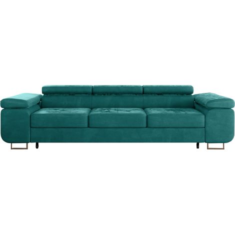 Wilson 3-Sitzer Schlafsofa aus Velours Tannengrün