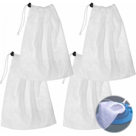4 sacs de nettoyage de piscine, sacs filtrants à mailles fines pour aspirateurs de piscine, sacs en filet avec cordon de serrage et fermeture (1/4)