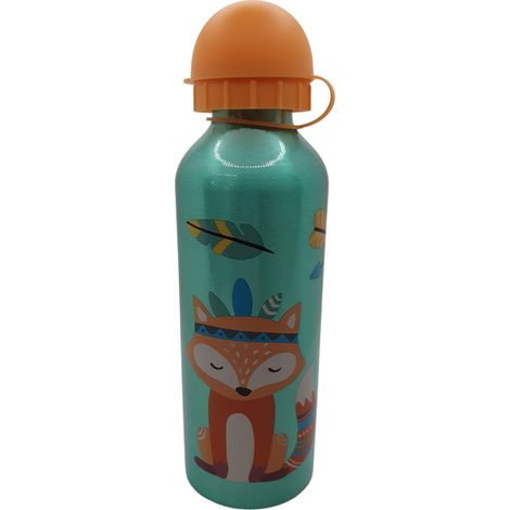 Gourde Animaux Bleue Bouchon Orange - 500 ml