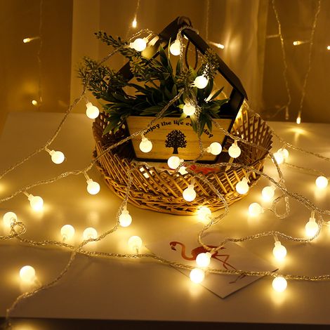 APEX Guirlande lumineuse LED à Pile, 6M 40 LED Blanc Chaud Globe Guirlande Lumineuse Exterieure , IP65 étanche Boules Led Pile (1/5)