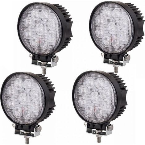 Set mit 4 27-W-LED-Scheinwerfern für Auto, LKW, Jeep, SUV, 12 V, 24 V (1/2)