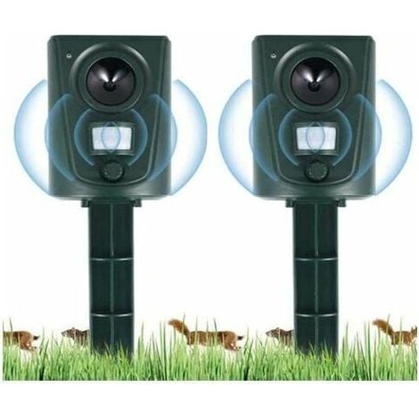 2023 2X Répulsif Chat Jardin à Ultrasons, Répulsif Chats avec Piquet au Sol Prévenir Les Chiens et Les Chats, Les Oiseaux, pour Jardins, Champs, Pépinières, Etanche (1/5)