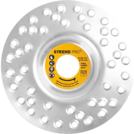 Scheibe Strend Pro, 125 mm, Schleifscheibe für Holz, mit Löchern, für Winkelschleifer