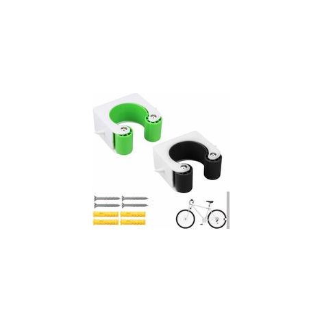 Lot de 2 boucles de stationnement murales pour vélo, plastique, noir et vert, avec vis –