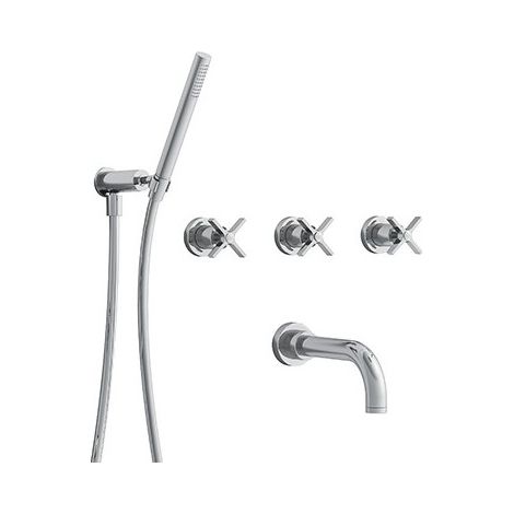 Bain/Douche Encastre 2 Sorties Cross Road Complet Chrome Robinetterie CROSS ROAD - CRISTINA ONDYNA CR11151