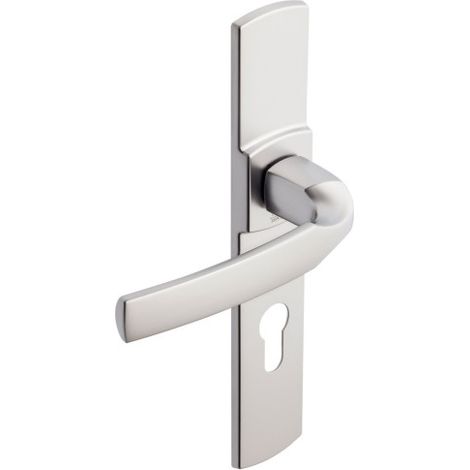Vachette – Ensemble de porte sur plaque Artis BEZAULT 195mm – Finition chrome velours – Béquille élégante et sculptée – Pour marchés résidentiels et tertiaires