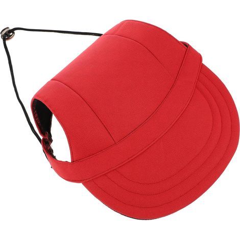 Casquette de Baseball Rouge pour Chien en Toile Légère et Confortable, Chapeau de Soleil pour L'été, Protection Solaire pour Animaux de Compagnie(6 à 12 kg) (1/5)