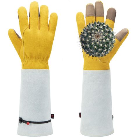 Gants de jardinage XL de travail en pour femmes et hommes Outils de cadeaux résistants aux coupures Cuir (1/5)