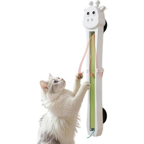 Teaser électrique mural pour chat, jouet interactif pour animal domestique, rotation à 360 degrés, base d'aspiration haute tension (1/4)