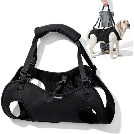 Aide au transport pour chien : harnais de levage pour chien XL avec bretelles amovibles et cordon de serrage réglable, aide à transporter chien grand pour chiens handicapés stabilité réduite (1/5)