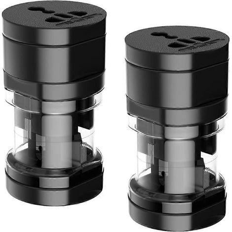Packung mit 2 Reise-Stromwandlern, internationaler Steckeradapter, Universal-Stromadapter, kompatibel mit 160 Ländern (USA, EU, Australien). (1/5)