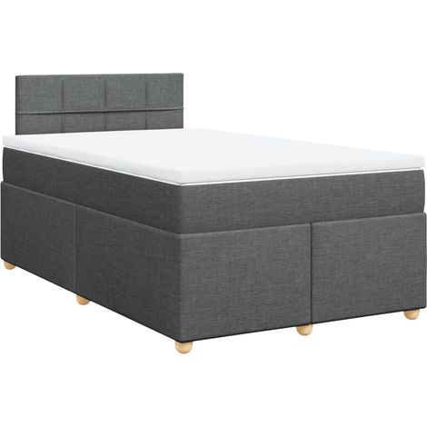 vidaXL Giroletto a Molle con Materasso Grigio Scuro 120x190cm Tessuto (1/5)