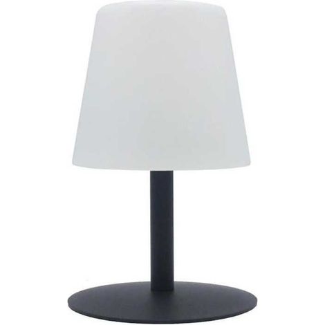 Lampe de table LED sans fil Standy Mini Rock - Lumisky - H 25 cm - Gris et blanc