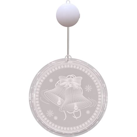 Luci decorative natalizie per finestre, adatte sia per interni che per esterni, luci a stringa per fondali di feste natalizie, luce bianca calda (campanellini, batterie non incluse).