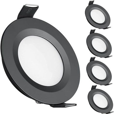 Lot de 4 spots LED encastrables 12V – Trou 58-65mm – 3W 3200K blanc chaud – Dimmable avec variateur PWM – Pour camping-car et bateau (1/5)