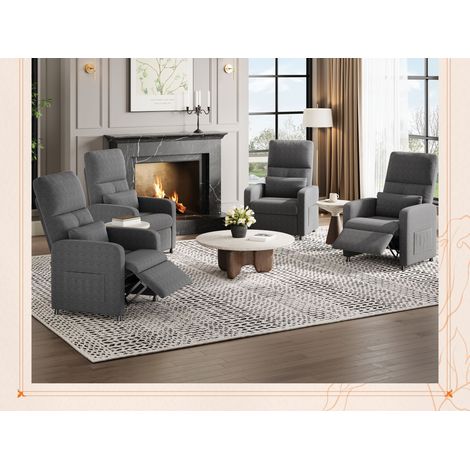 Fauteuil relax électrique massant et chauffant – Dossier inclinable, rembourrage épais – Repose-pieds intégré – Parfait pour salon, chambre ou bureau – Blanc, Standard EU JJ10-1 (1/5)