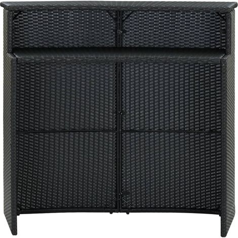 Maison Exclusive - Garten-Bartisch Schwarz 120x55x110 cm Poly Rat