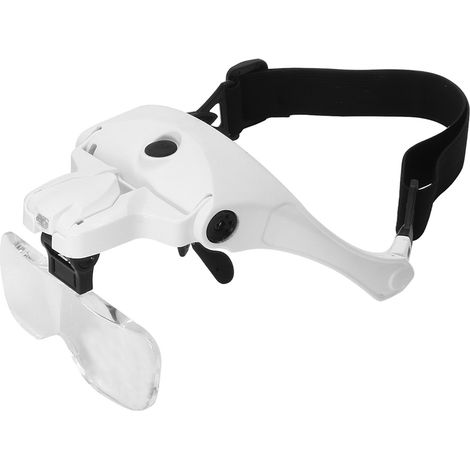 Gafas de aumento de 5 lentes (de 1,0X a 3,5X) con diadema ajustable, 2 LED y carga USB. (1/5)
