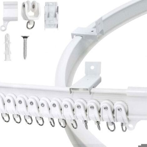 Rail de rideau 3M pour montage au plafond, rail de rideau flexible et pliable avec système de rail rail de rideau pour camping-car