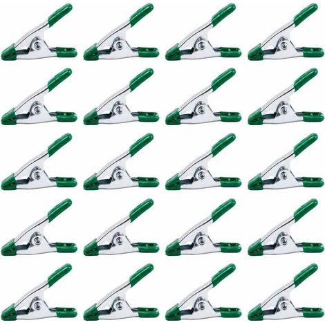 Pince bois 20 pièces 2" caoutchouc/métal vert, pour menuiserie (1/3)