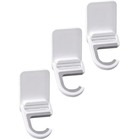 Self-adhesive broom hooks for wall mounting, set of 3, no drilling required, foldable, white, high load capacity, practical kitchen and bathroom accessory, for more order (1/5)